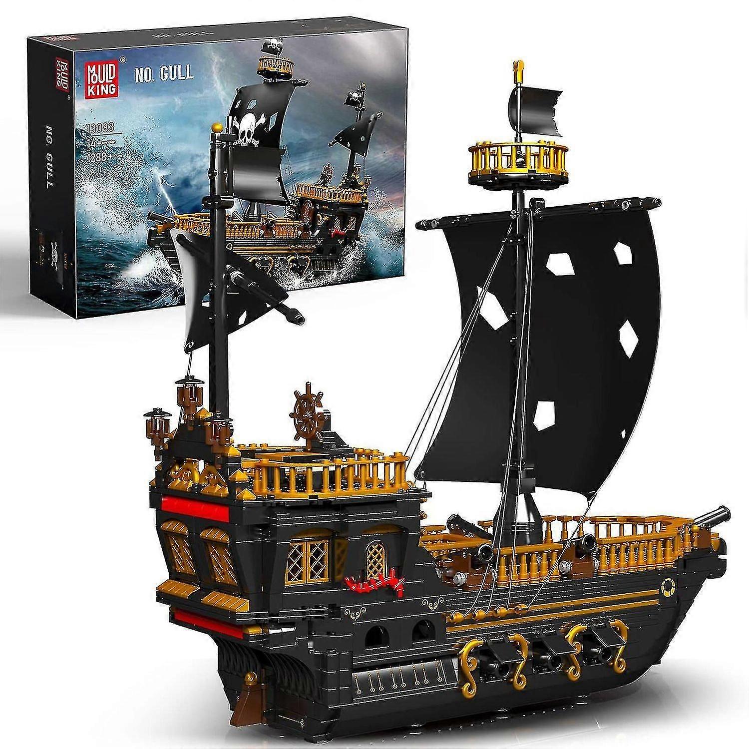 Mould King Gull Pirate Ship Building Set Toy, Ship Model Building Blocks Toys, Simulation Ship Model
