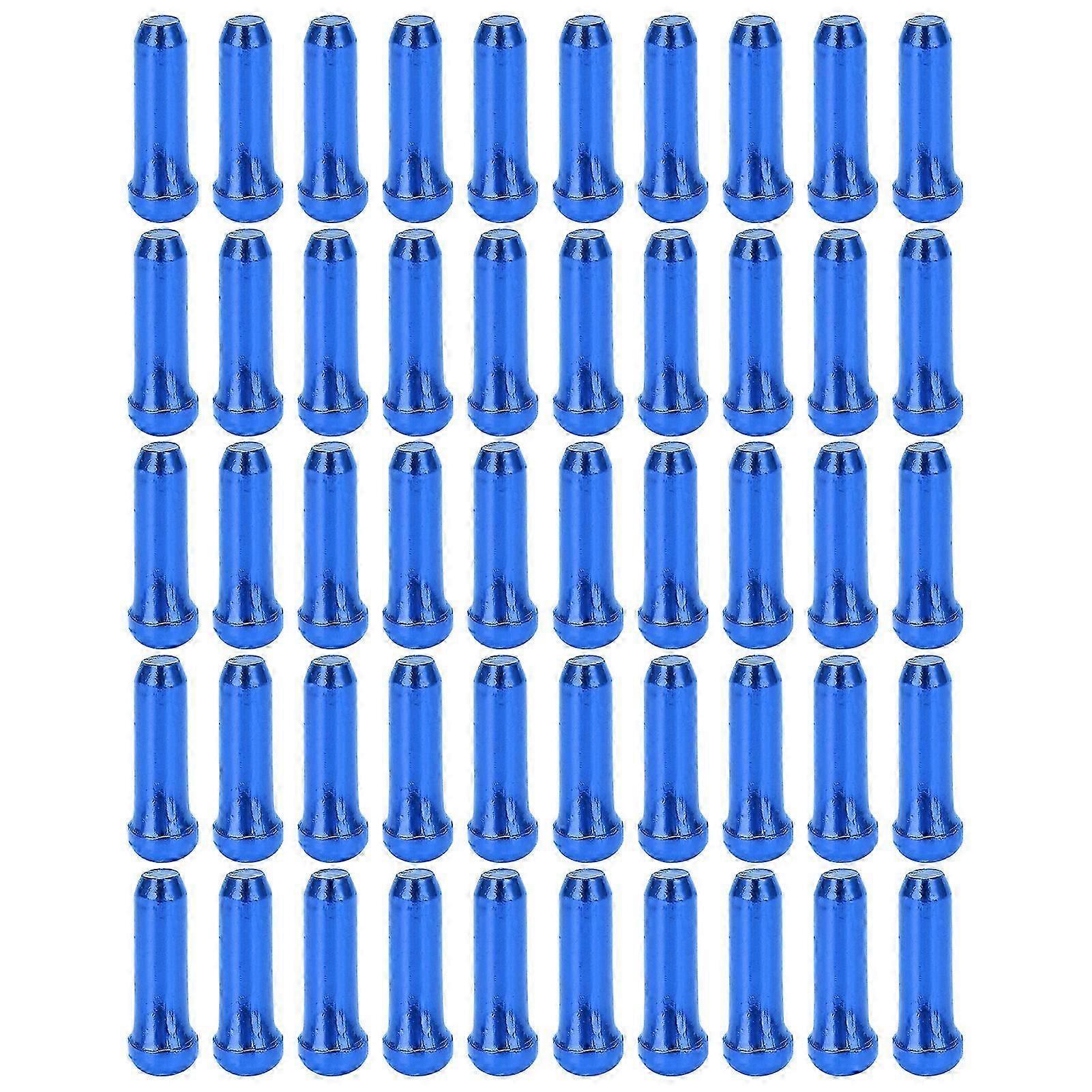 BOLANY 50개/세트 가변 속도 브레이크 라인 코어 캡 내마모성 자전거 라인 파이프 테일 캡 블루