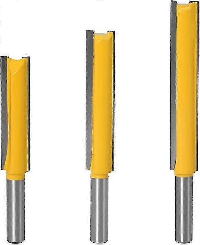 3-Pack 8mm Flush Trim Router Bits, Extra Long Carbide Cutting Tools for Woodworking Routers