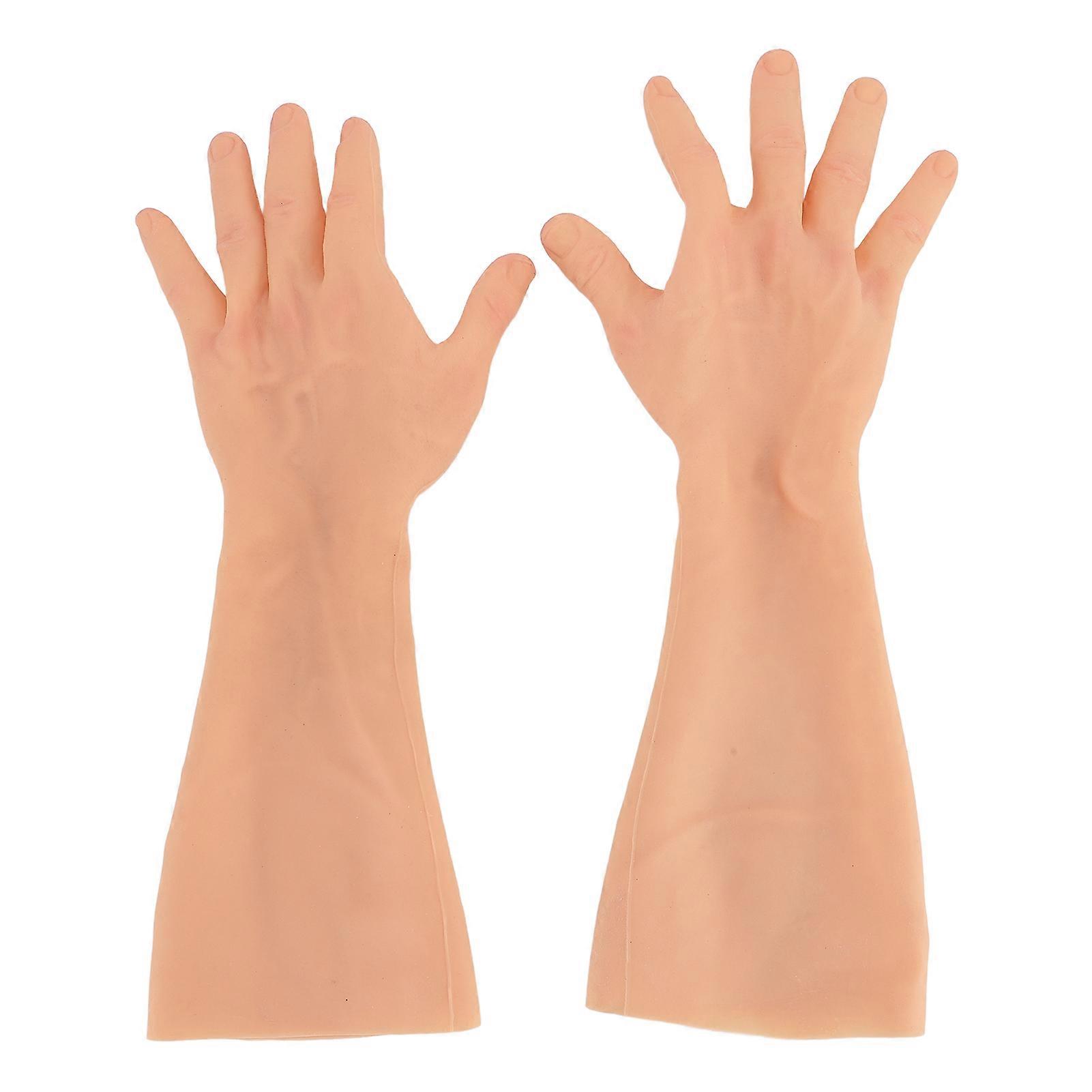 1 Pair Silicone Men Prosthetic Gloves Soft Multifunctional Crossdressing Silicone Men Gloves for Postoperative Recovery