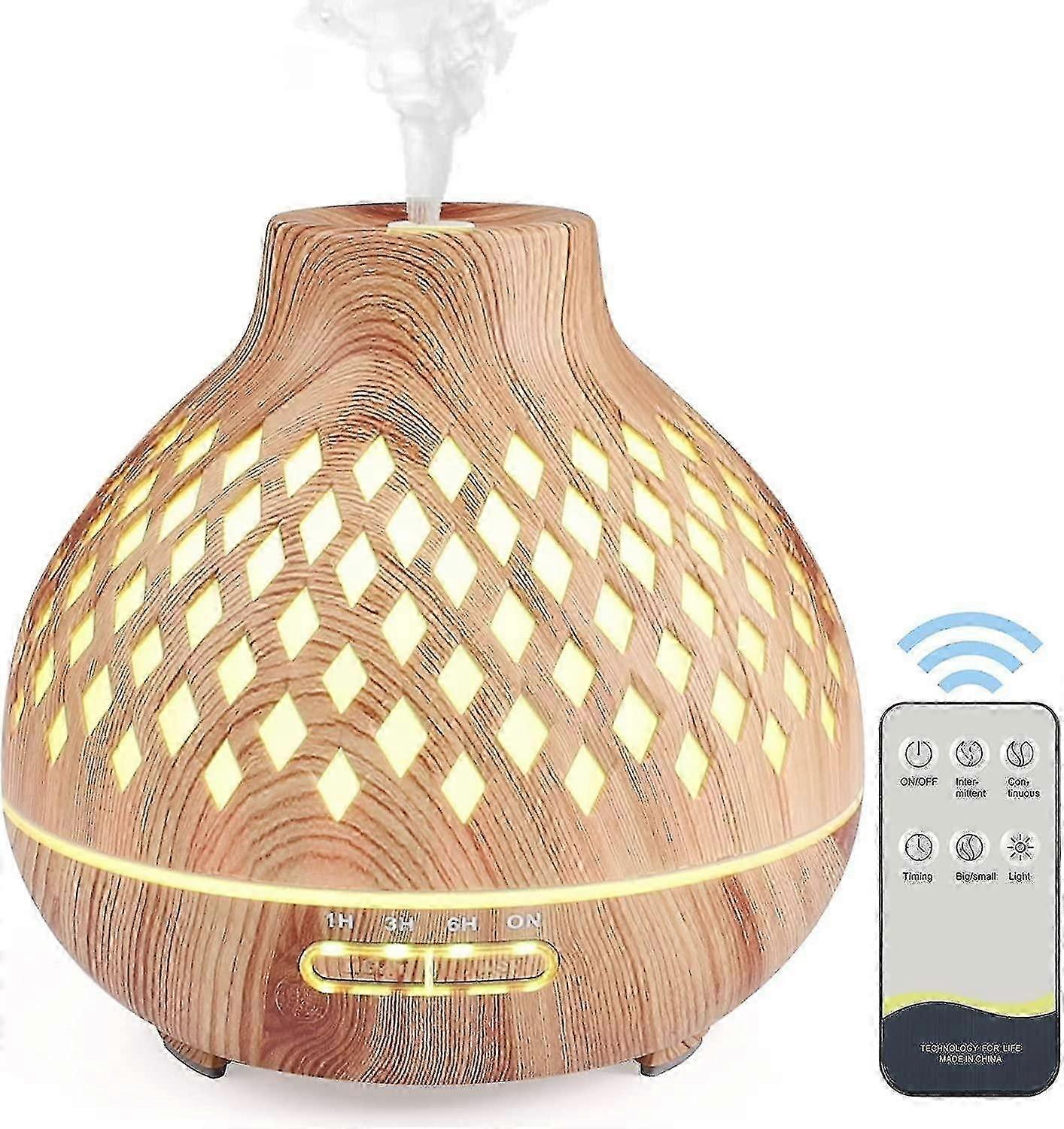 400ML Essential Oils Diffuser, Electric Fragrance Diffuser with Remote Control Ultrasonic Humidifier