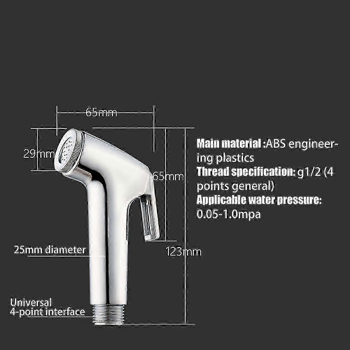 Handheld Toilet Bidet Shower Sprayer Diverter with 1.5m Hose for Enhanced Bathing Experience