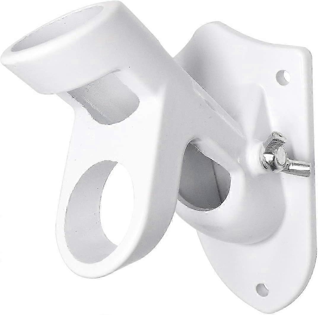Adjustable Flagpole Stand Aluminum Base with Two Positions for 1 Diameter Flagpoles, Suitable for Various Flags (White)