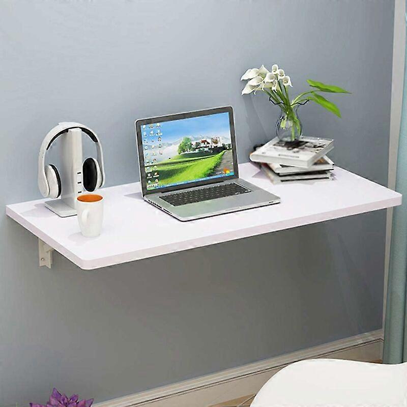 Folding Table, Wall-Mounted, for Kitchen, Workbench (White)