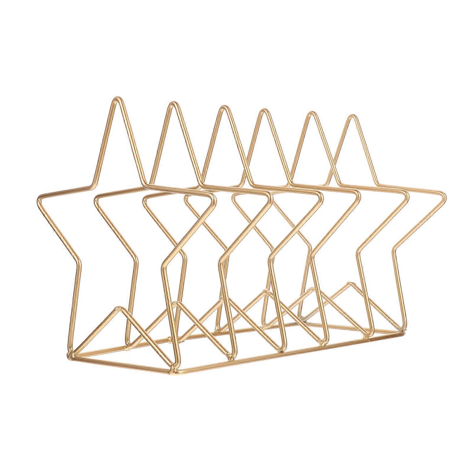 Gold Book Rack Desktop Bookshelf Magazine Holder for Home Office Shop Decorative Storage Easel for Documents Magazines
