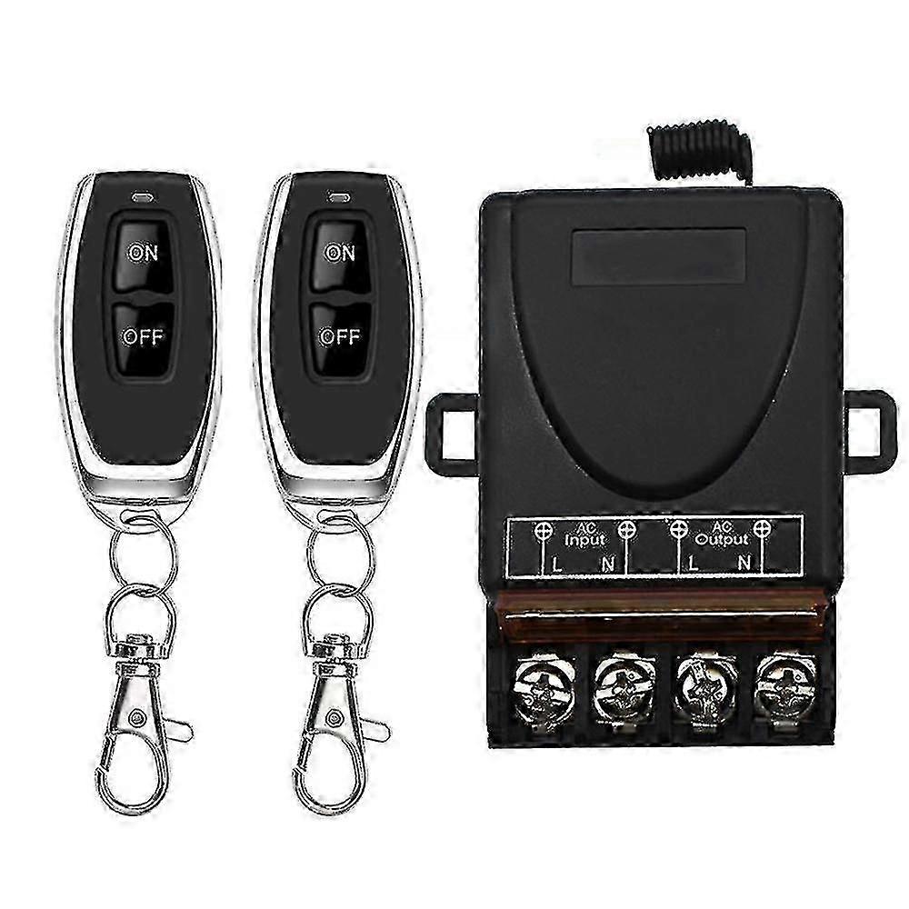 433MHz Wireless Rf Relay Receiver + On/Off Transmitter: AC 220V 30A 1CH Remote Control Switch (Compatible)