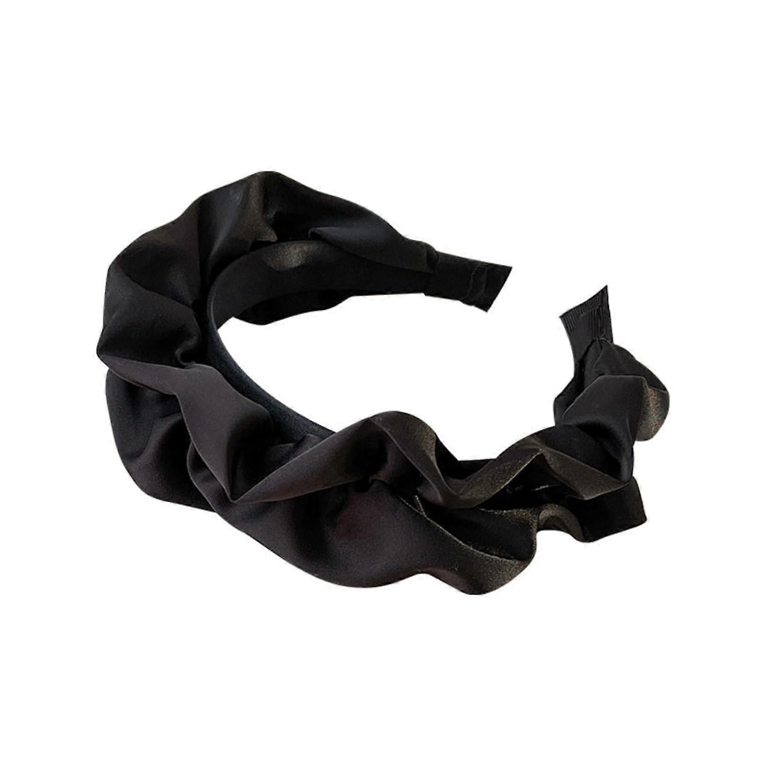 Headband Wide Non-Slip Matte Hair Band With Folded High Cranial Crest Design