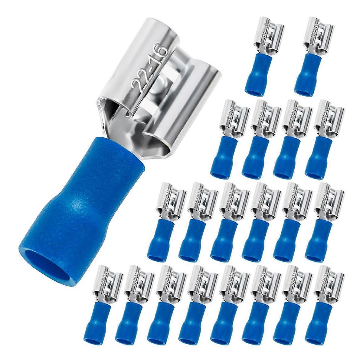 20PCS 1/4In Female Spade Connectors,Insulated Spade Wire Connector Combo Kit,Female Electrical Crim