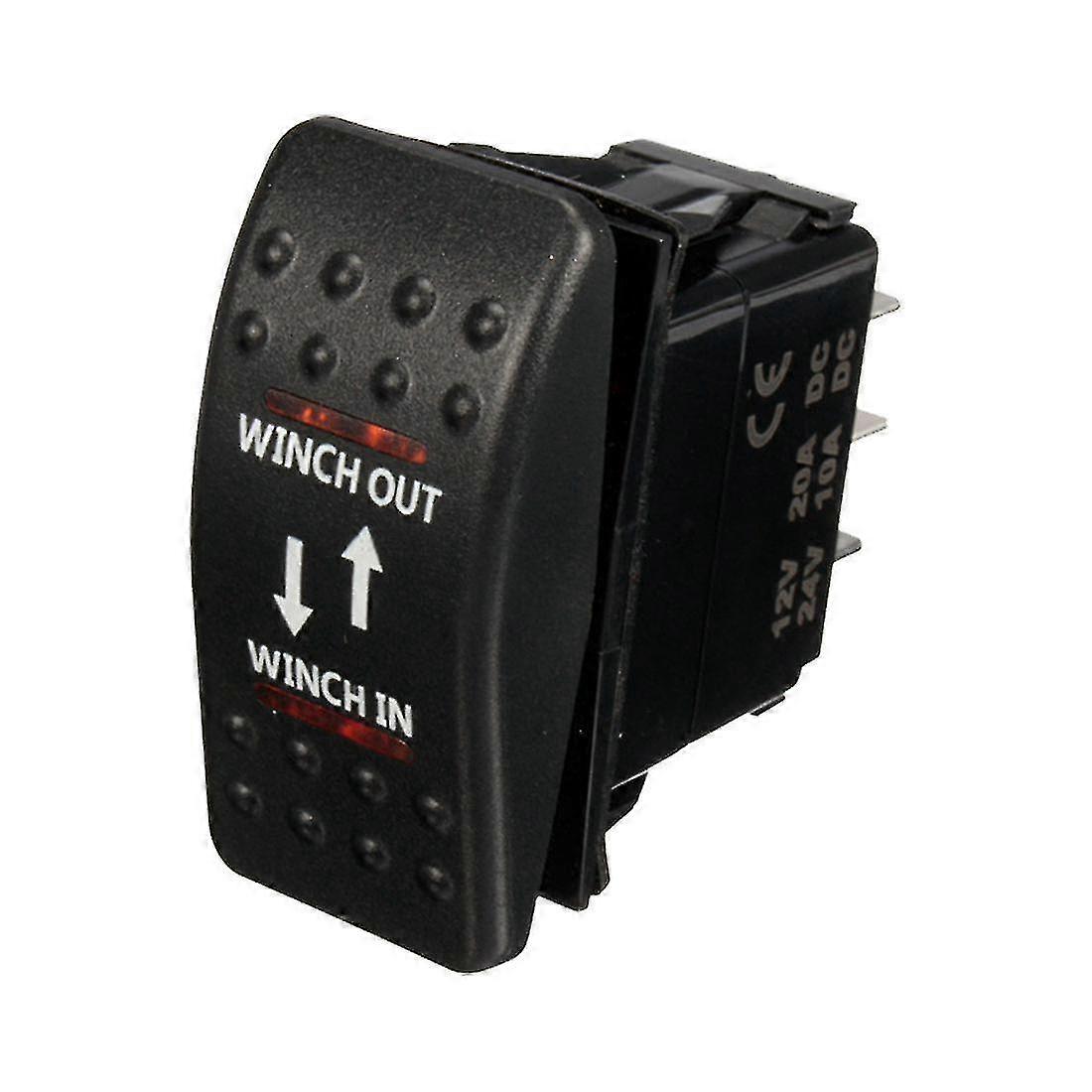 12v 20a Winch In Winch Out On-off-on Rocker Switch 7 Pin Led Red SZRH A-GB