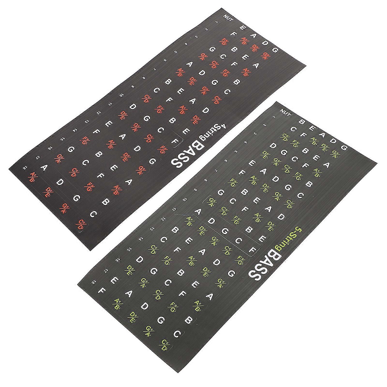 Guitar Fingerboard Stickers 2pcs DIY Note Decals for Beginners Scale Stickers Durable Design for Fretboard Practice Easy Learning