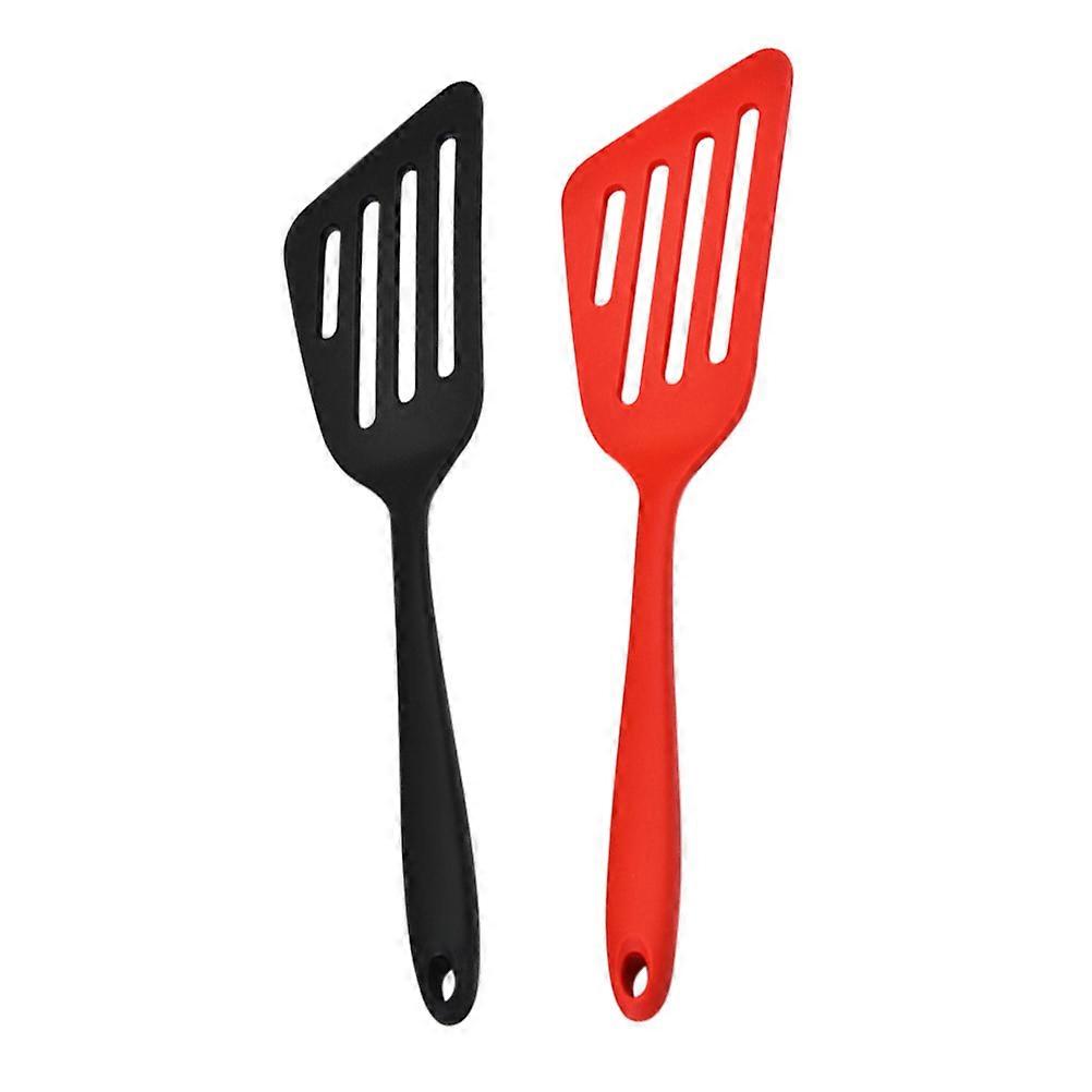 Easy to Clean Silicone Frying Spatulas For Cook Steaks Biscuits Pies Pastries 2Pcs