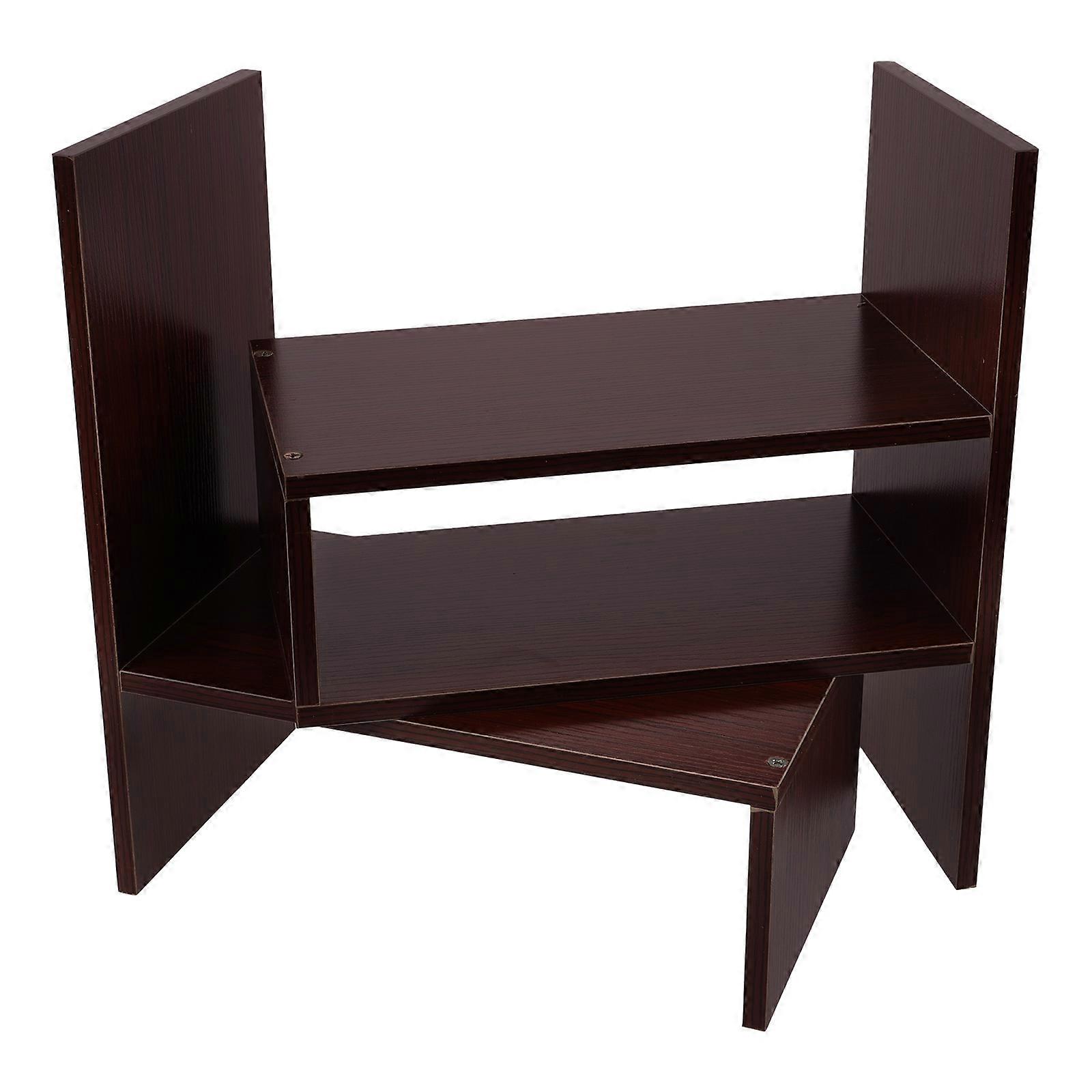Magazine Rack Desktop Bookshelf Home Workspace Rectangular Wood File Organization 1Pcs