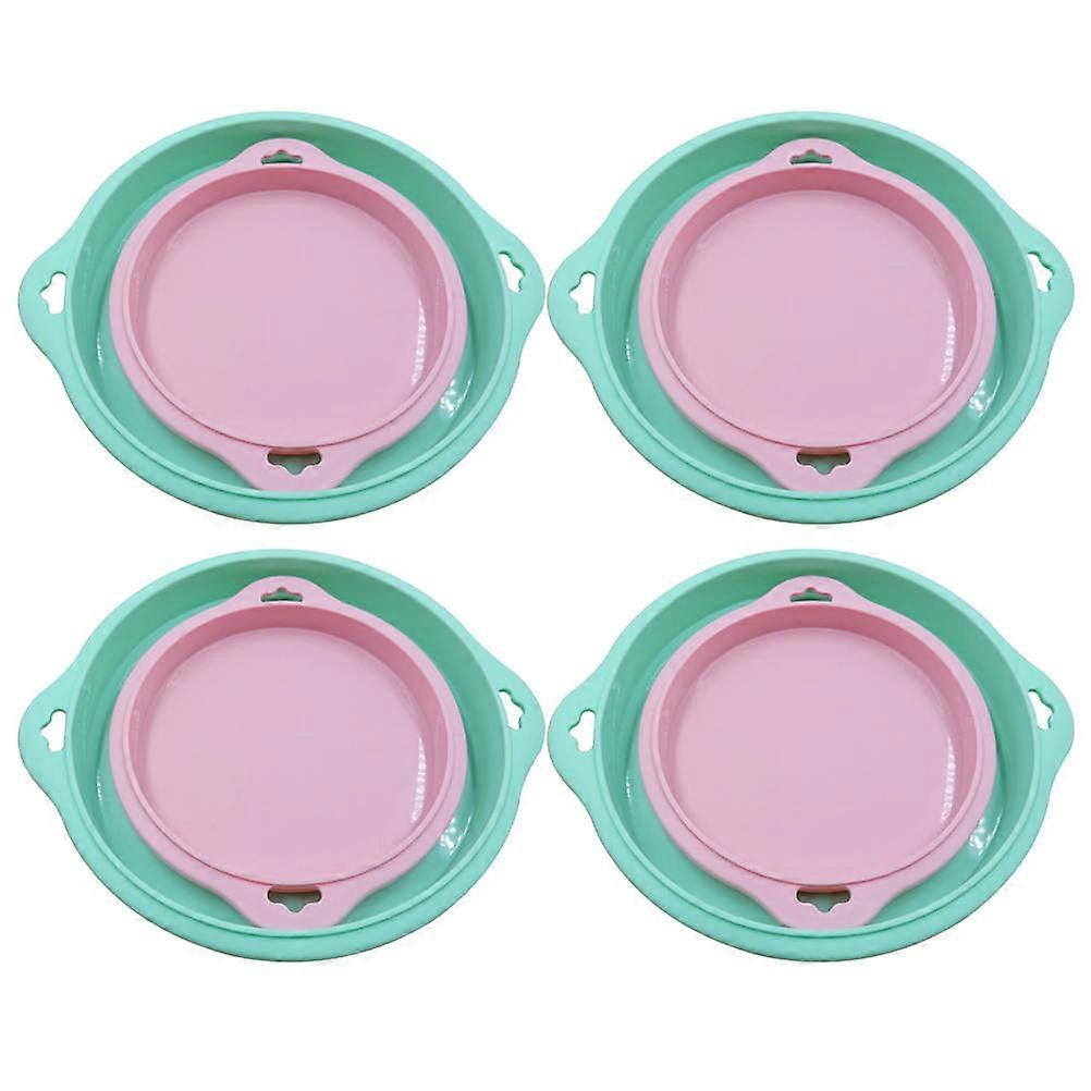 Round Silicone Moulds Non-Stick Baking Dish For Home Users Size L 4Set