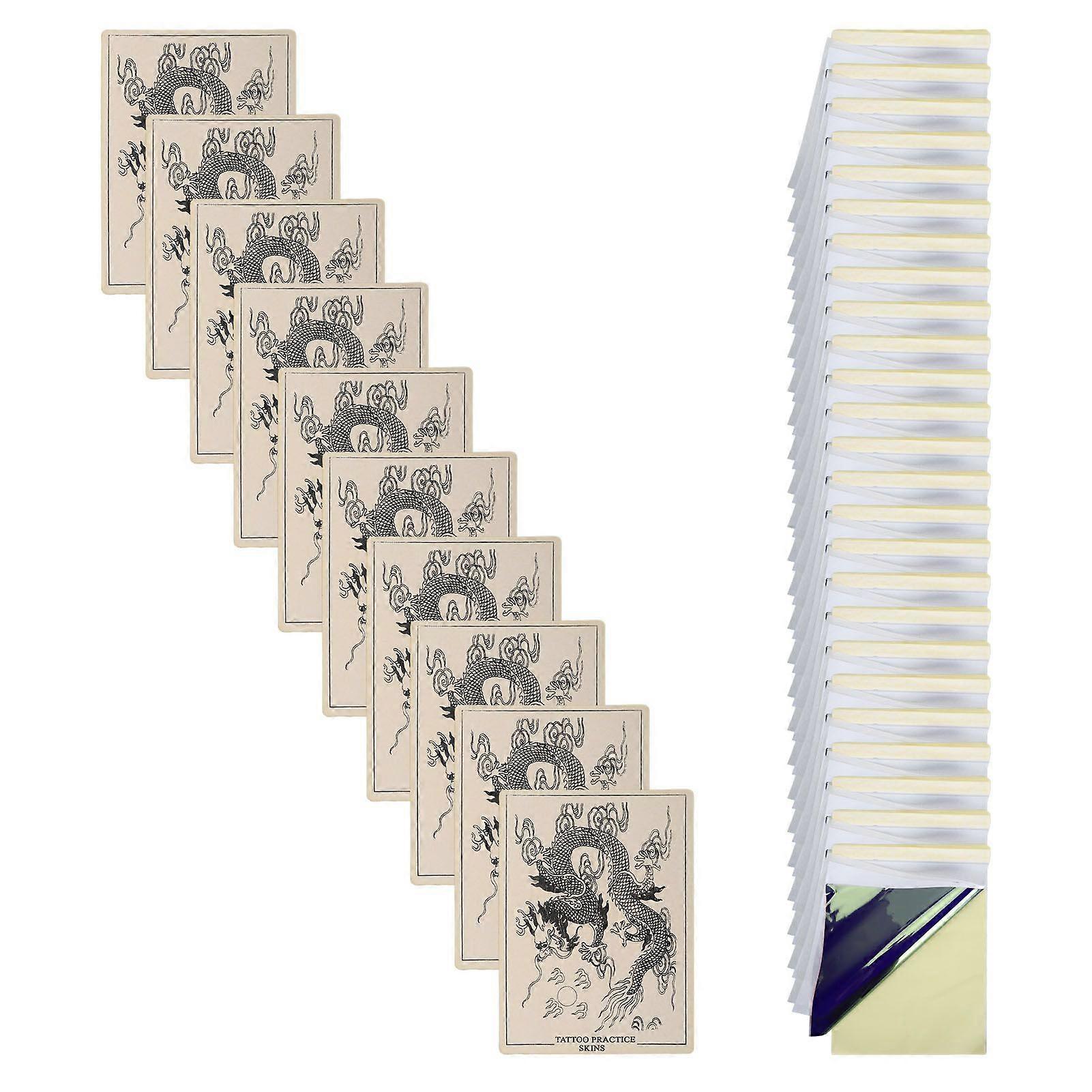 2025 Latest Model Tattoo Practice Skins with Transfer Paper 10PCS Rubber Pract...