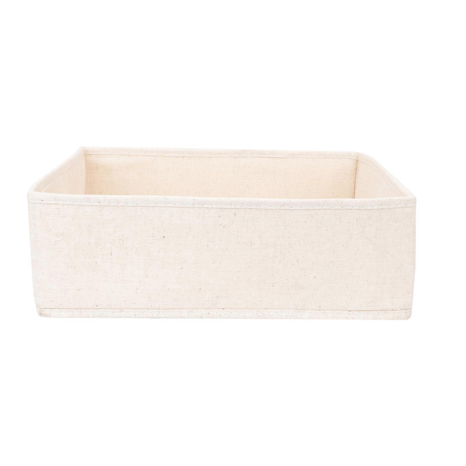 Fabric Storage Box Sock Storage Case Simple Design Towels 33x30cm Beige Storage Container 1Pcs