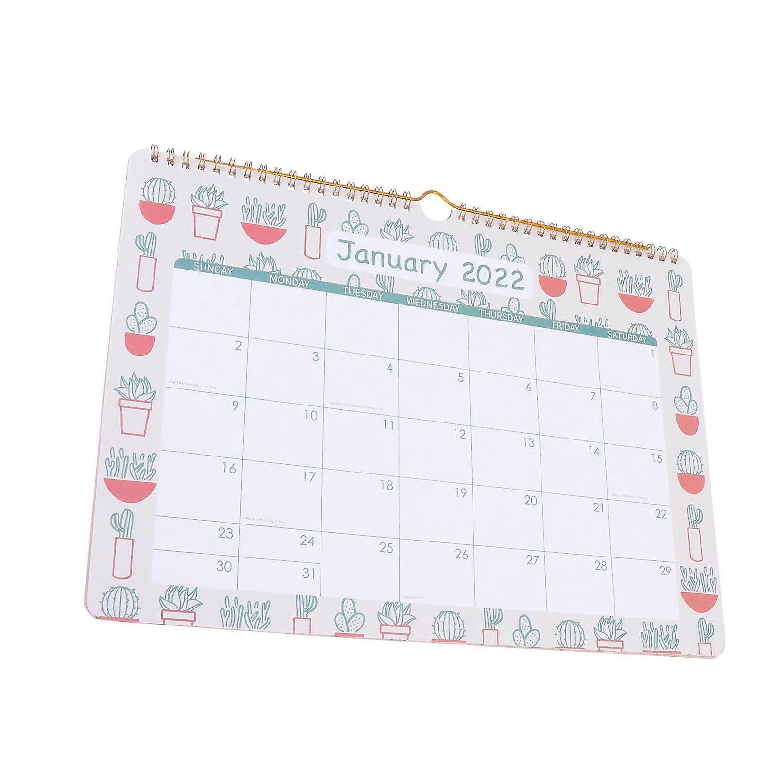 Planning Calendar Family Schedule Plans Office Workers Rectangular Shape Practical Style Paper Material 1Pack