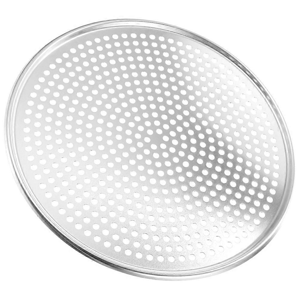 Perforated Aluminum Pizza Pan with Even Heat Distribution Ideal for Baking and Storage Silver 12 inches