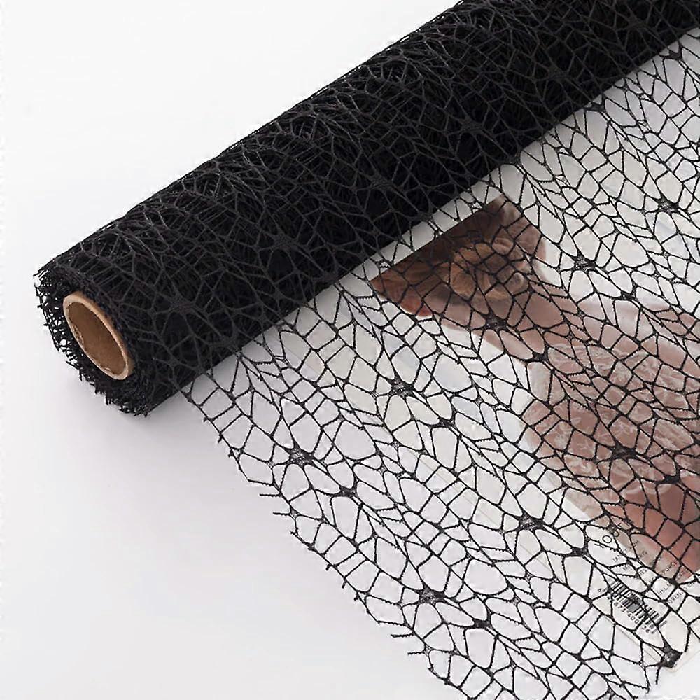 Blumenverpackungsnetzpapier 50x450 Cm Hollow Mesh Paper For Flower Bouquets, Florist Packaging Paper 04-Black