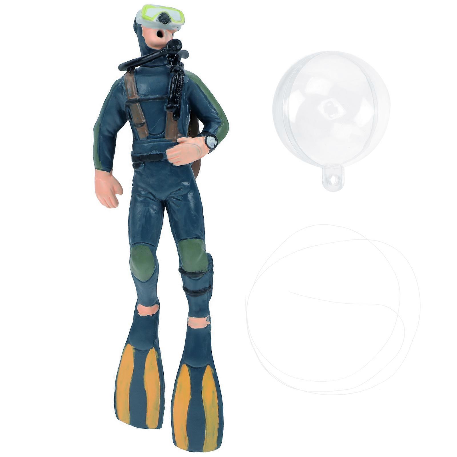 Aquarium Accessories Fish Tank Resin Diver Ornament Realistic Design 1Pack