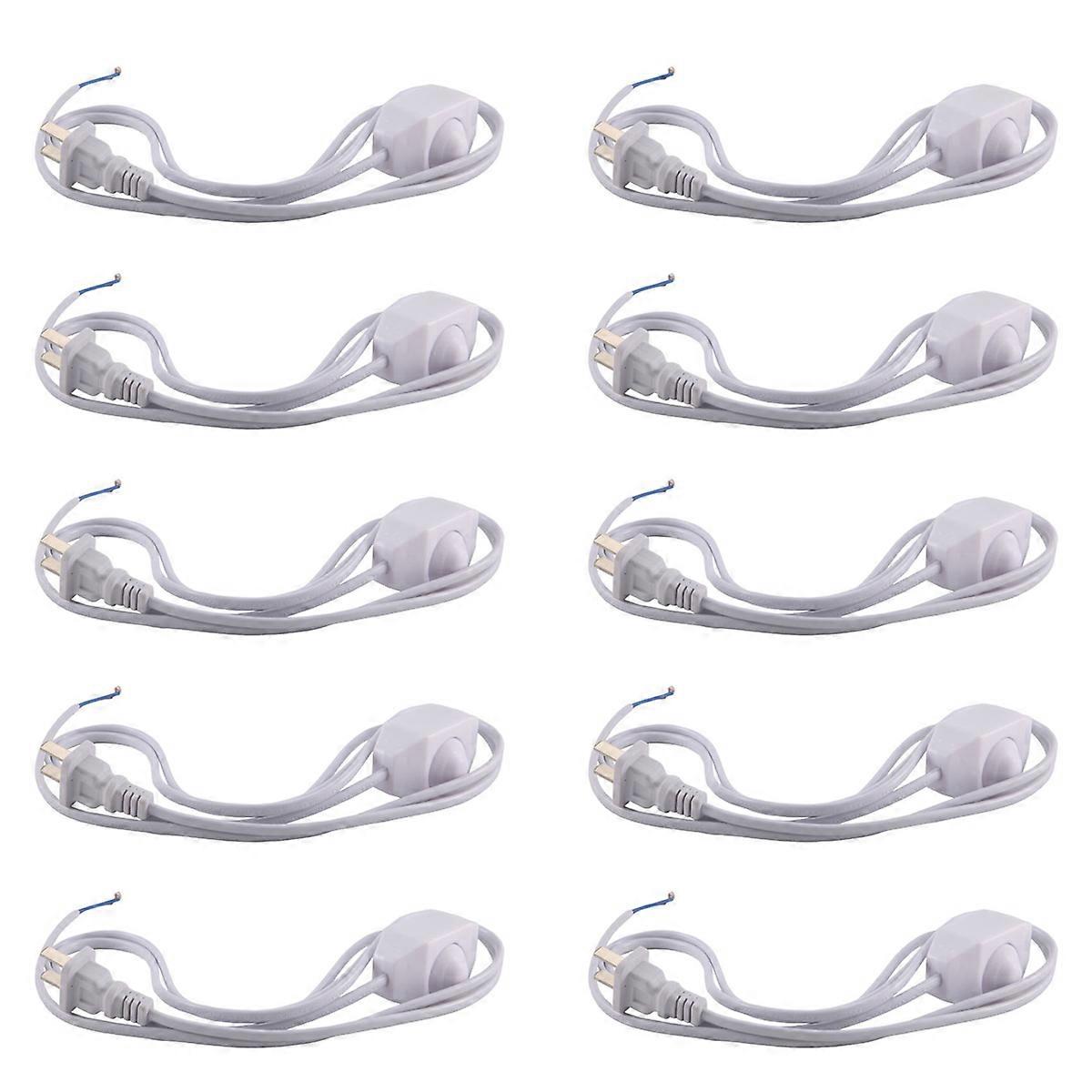 White Lamp Power Cord w Dimmer Switch AC 250V/110V US Plug