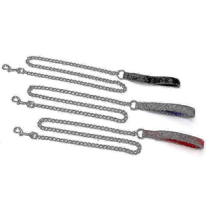 Chain Traction Rope 120cm Long Chrome-plated Iron Alloy Chain Comfortable Foam Handle Optional Leash For Mediumlarge