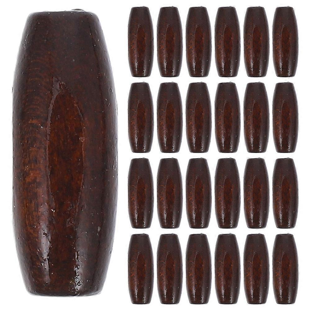 100pcs Rustic Farmhouse Oval Wooden Beads Large Hole Durable Wood Beads for DIY Crafting, Jewelry Making, Curtains & Bag Decorations
