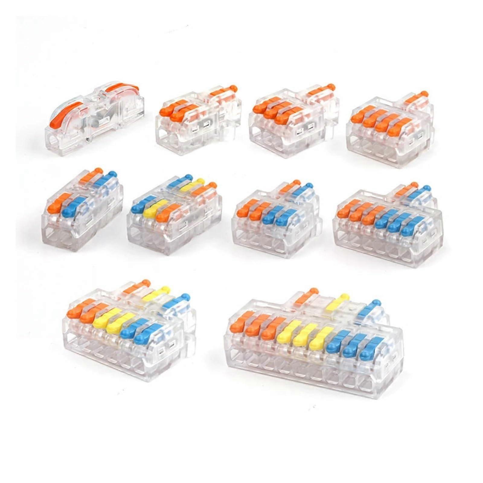 Quick Wiring Connector Splitter Wiring Cable Pushin 1 in Multiple Out Combined 2/3 pin Butt Home Terminal Block(5PCS D26T)