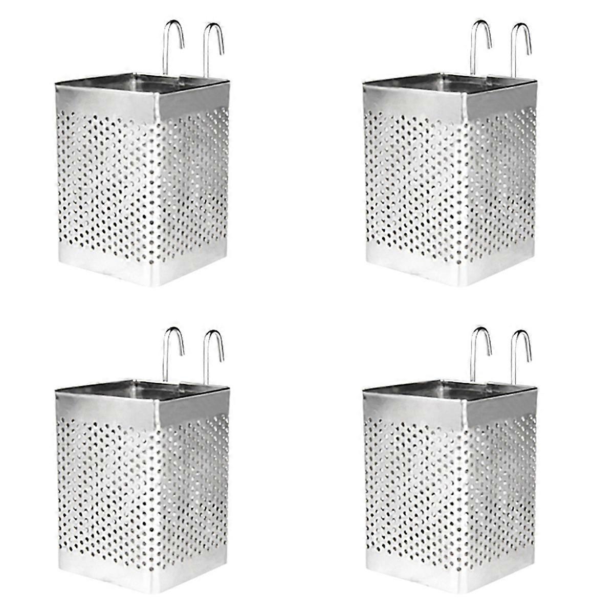 Stainless Steel Tableware Drainer with Hooks Kitchen Utensil(B)