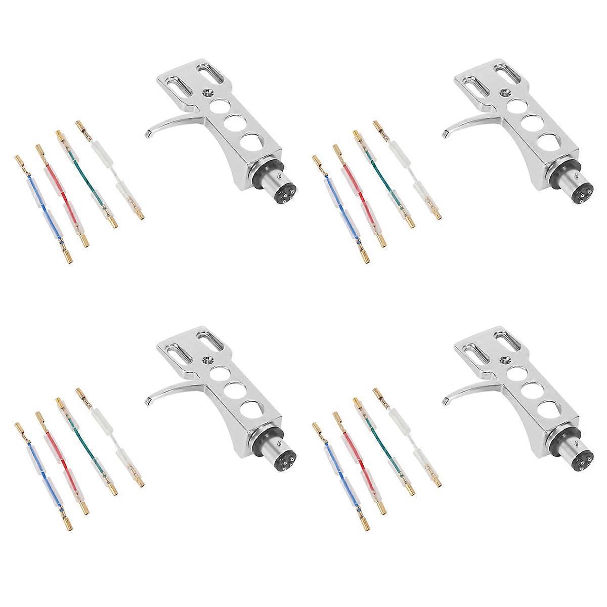 4X Universal LP Disc Record Player Phono Turntable Headshell 4-Pin with OFC Leadwires for Direct-Dri