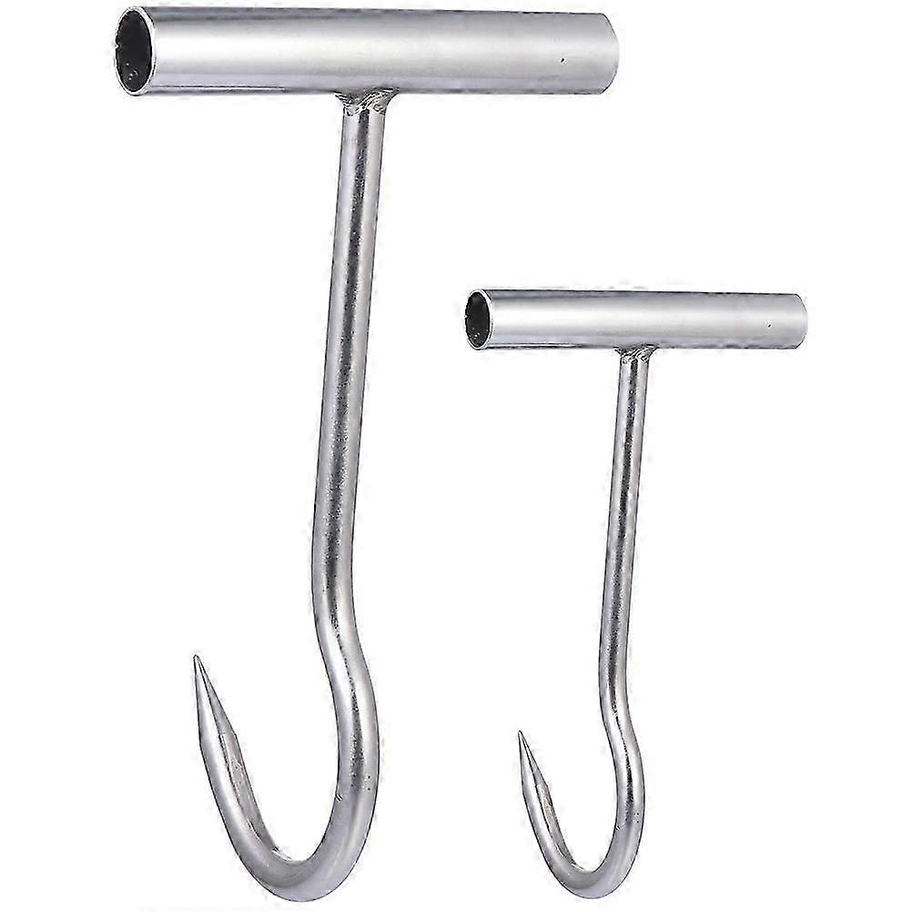 2pcs Meat Hooks T Shaped Stainless Steel Hooks Meat Processing Hooks for Butcher Shops