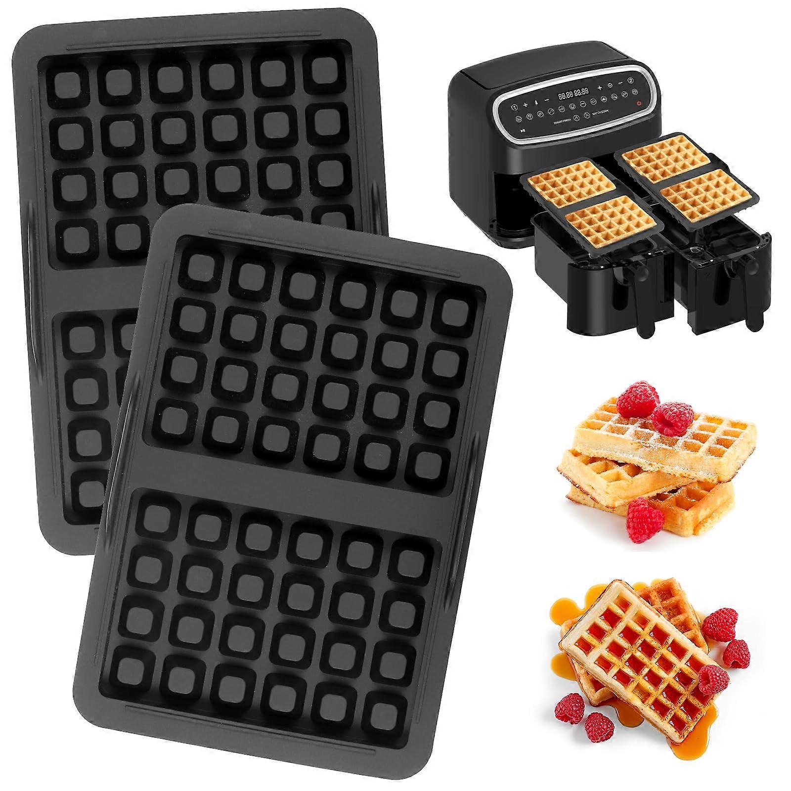 Pack of 2 Silicone Waffle Mould for Airfryer, Stackable Accessories for Ninja AF400EU AF451EU