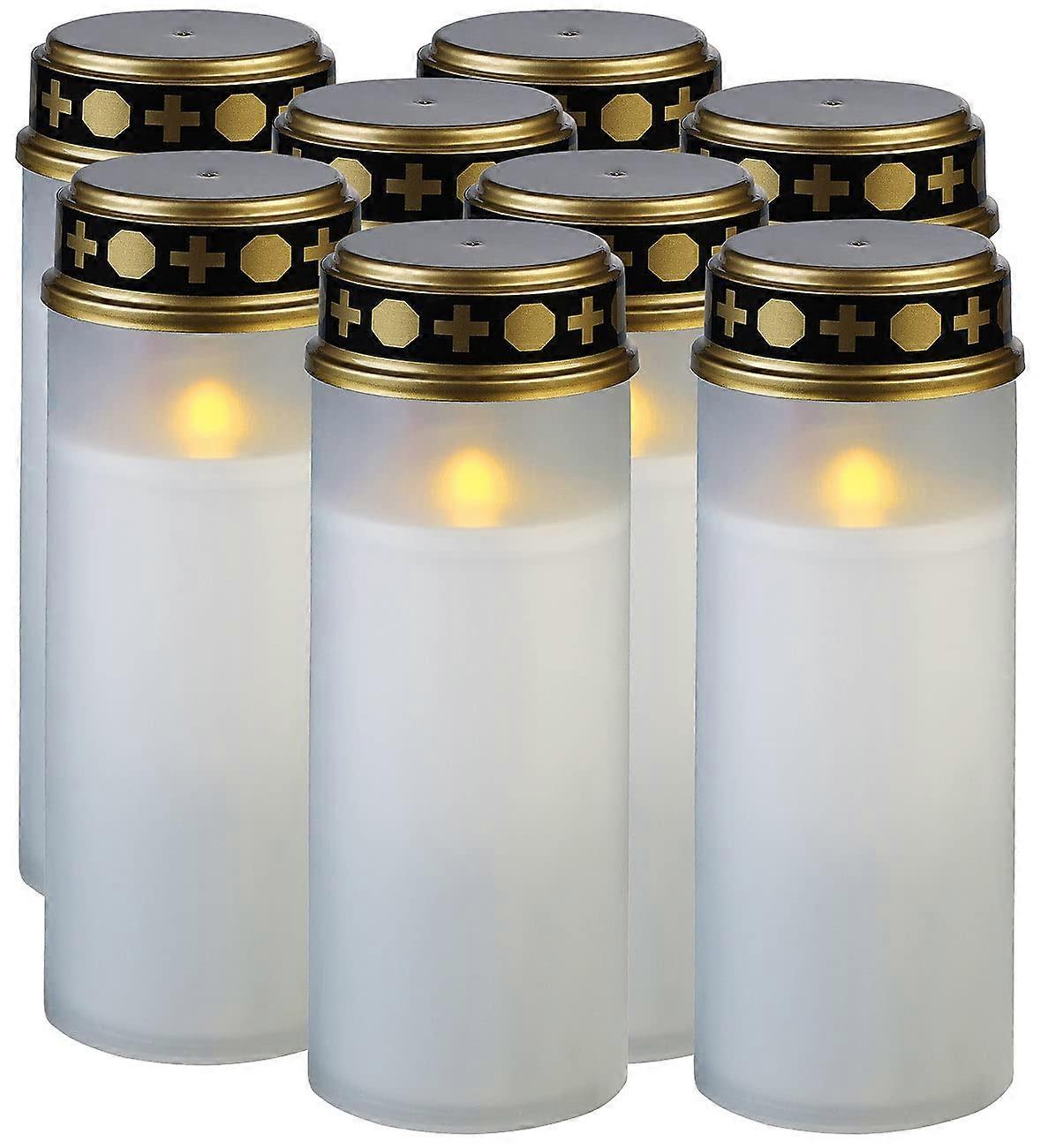 Grave Light Lantern: Set of 8 XL LED Grave Lights, Light Sensor, Battery Operated