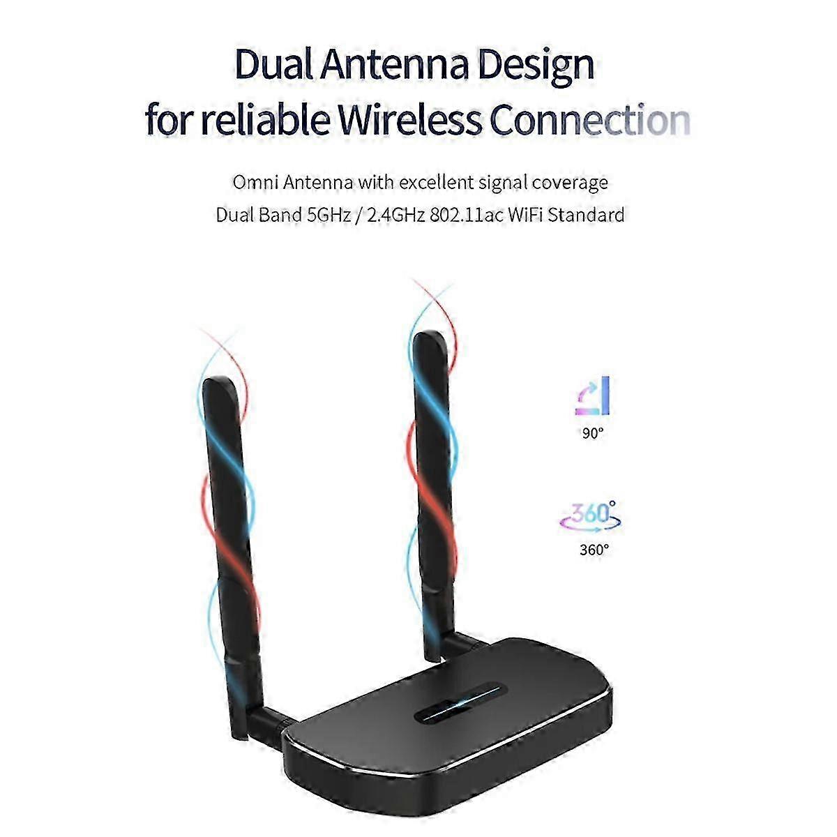 5G 4K Wireless-Compatible Video Transmitter Receiver Extender Display Kit Adapter Dongle for TVs