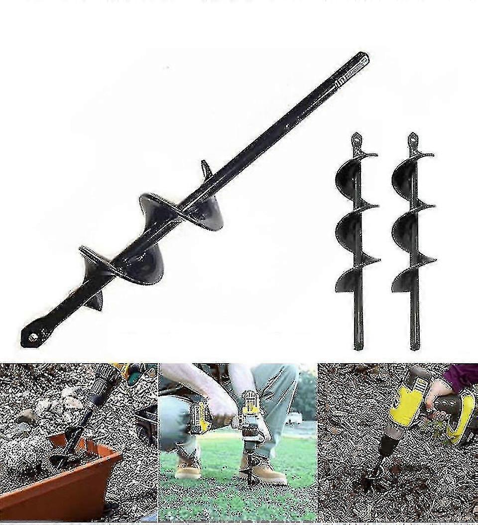 4 Sizes Garden Auger Drill Bit Tool Spiral Hole Digger Ground Drill Earth Drill Suitable for Various Gardens