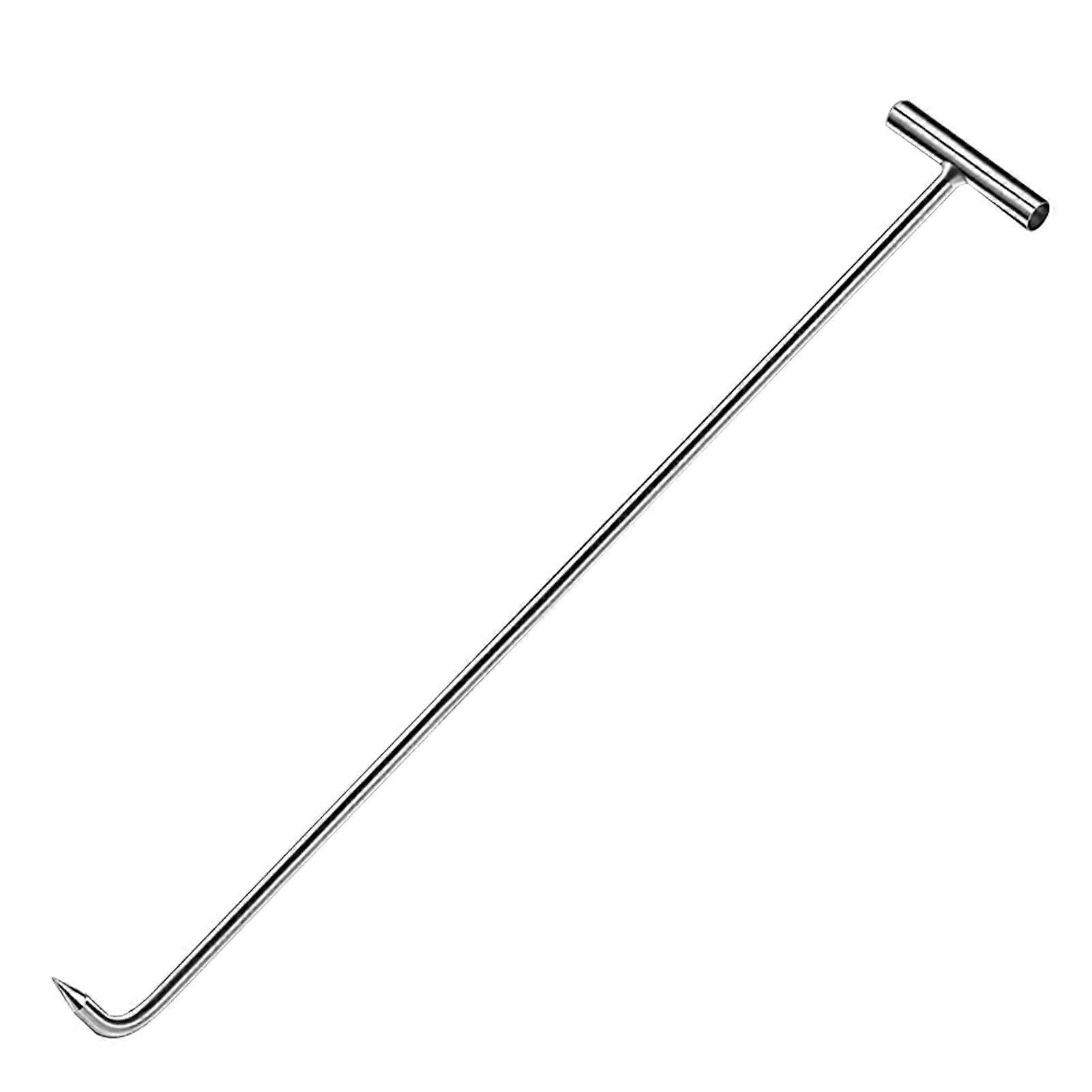 Drain Cover Hooks, Stainless Steel Drain Cover Lift Tool with T-Handle, 108 cm Utility Lifting Hook for Roll-Up Drain Grate Storage
