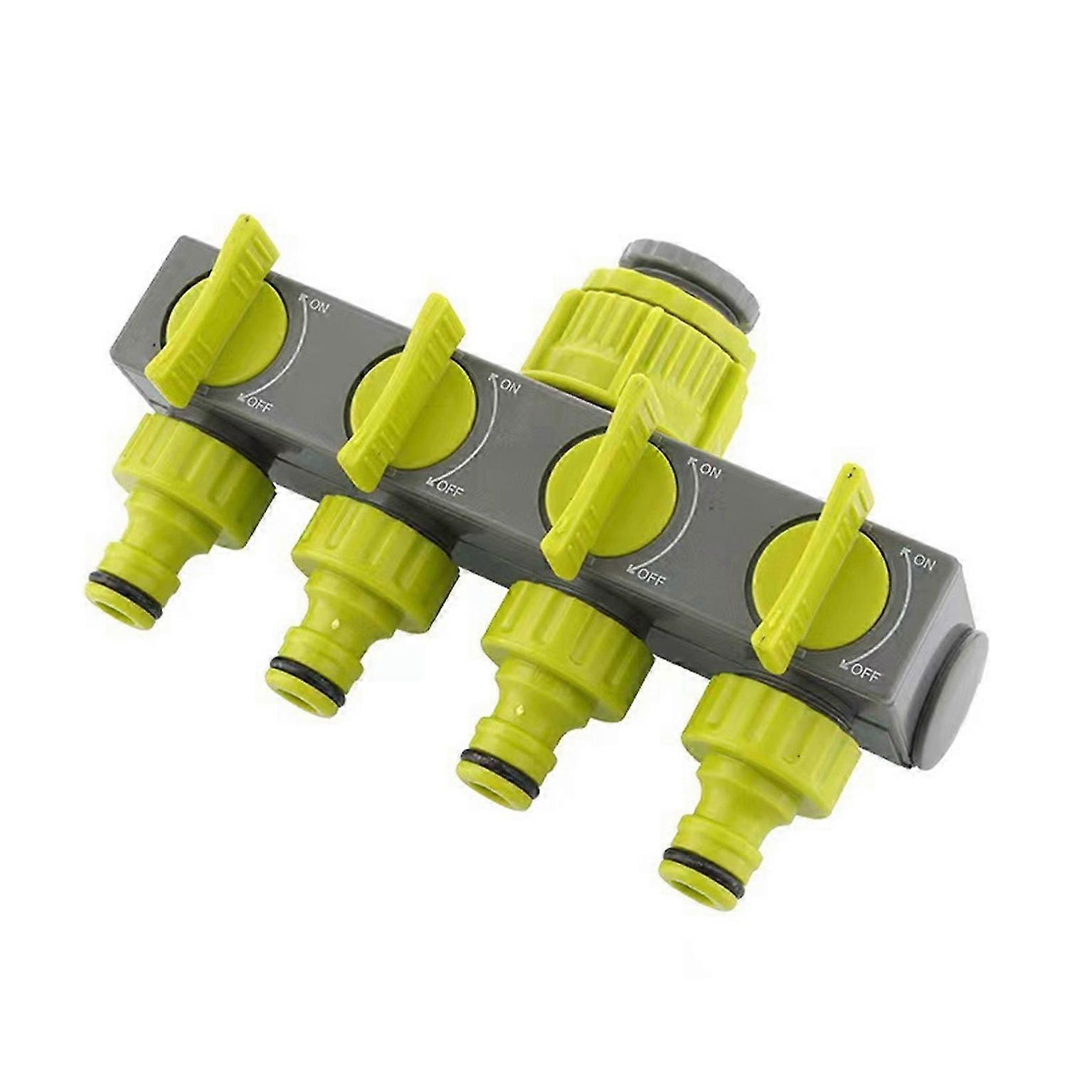 Faucet Water Pipe Connector One in Four Out Valve Diverter Garden Watering Lawn Maintenance, 4-Way Garden Hose Splitter, Faucet Splitter for Outdoor L