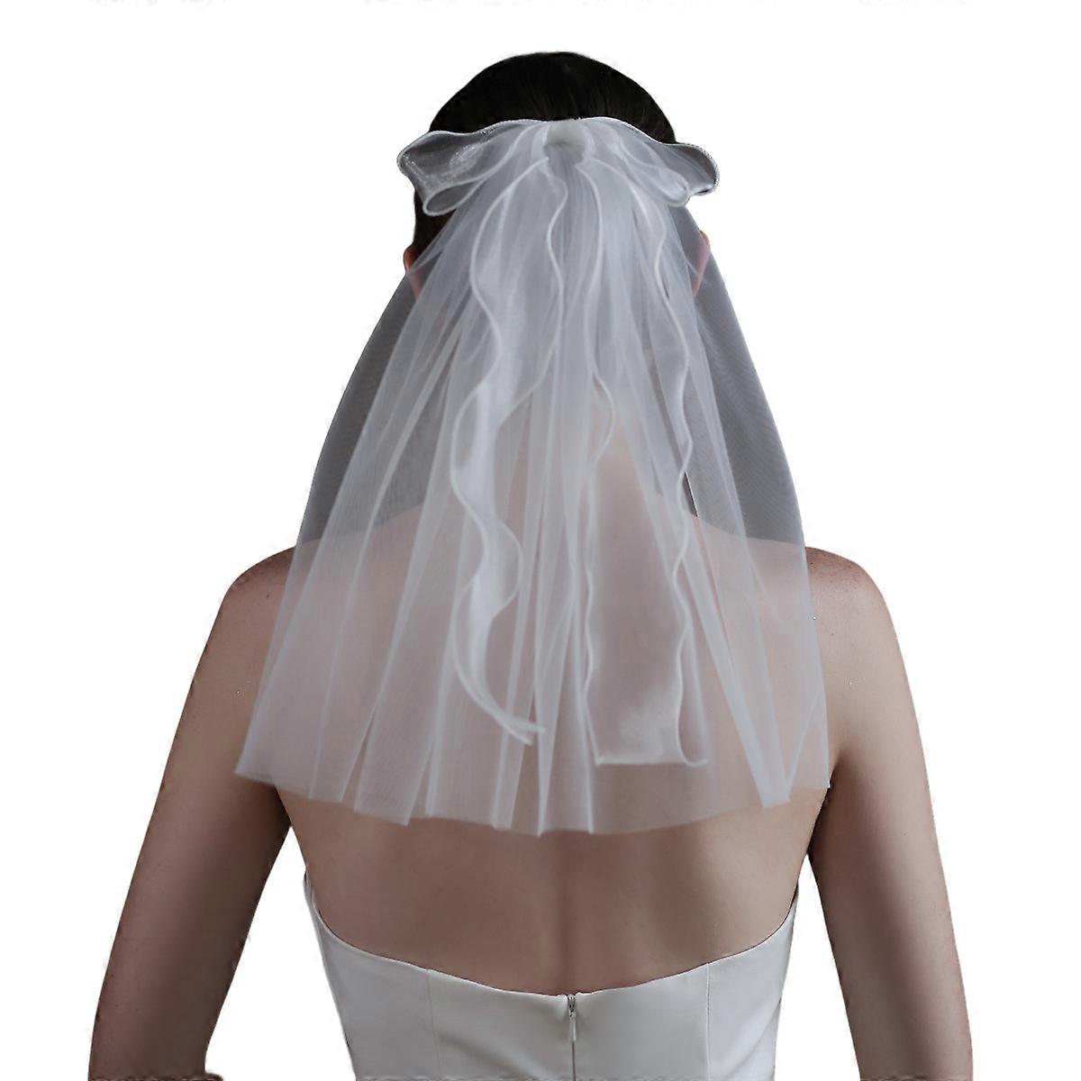 Bow short veil, 60cm, 1 pc.