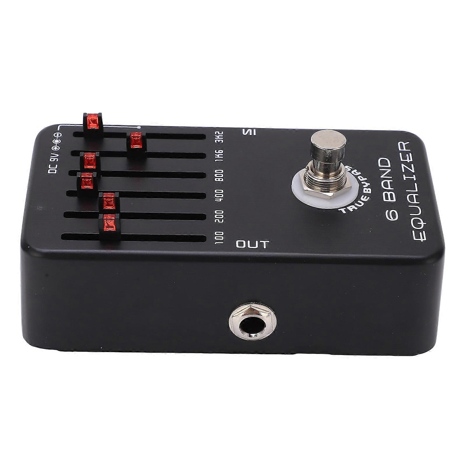 6 Band Equalizer Electric Guitar Metal Effect Pedal with True Bypass LED Flash DC 9V 15mA