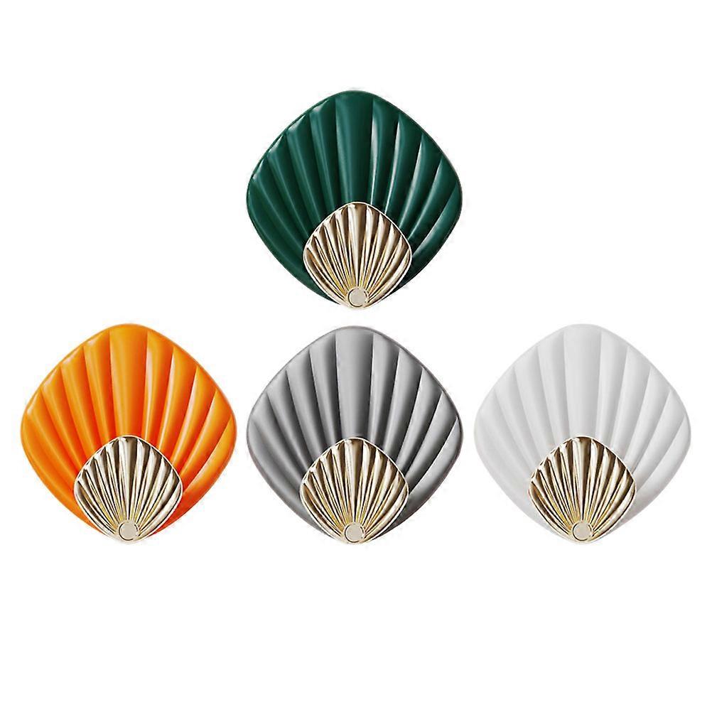 4PCS Cartoon Shell Wall Hooks, Multipurpose Coat Key Hanging Hooks for Bathroom Office Home, Strong Bearing Capacity, Decorative Space Saving Design