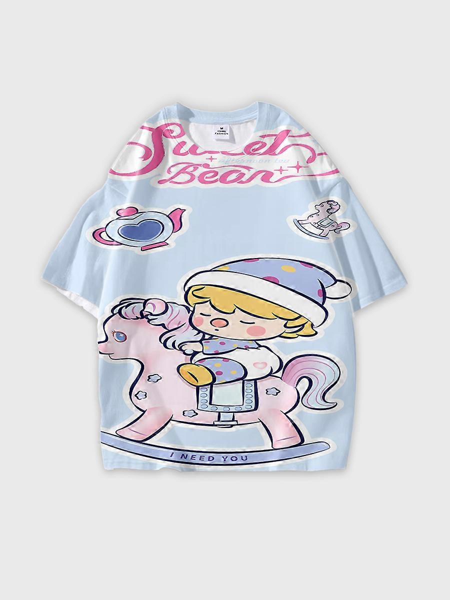 T-shirt round neck Pattern loose short sleeve JW6464