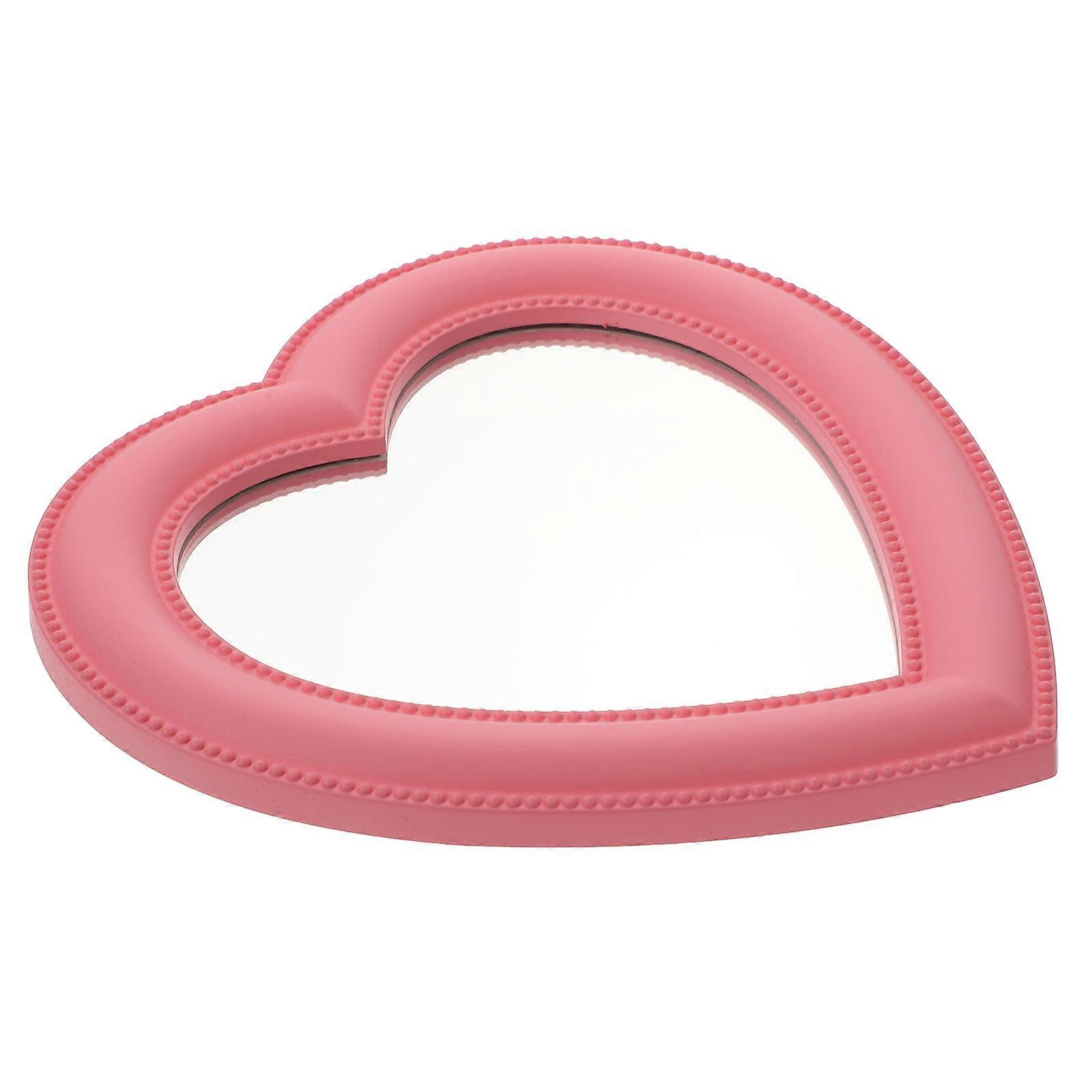 Heart Shaped Makeup Mirror Small Desktop Cosmetic Mirror High Definition Surface Easy To Clean Durable Design For Bedroom Decor Daily Use