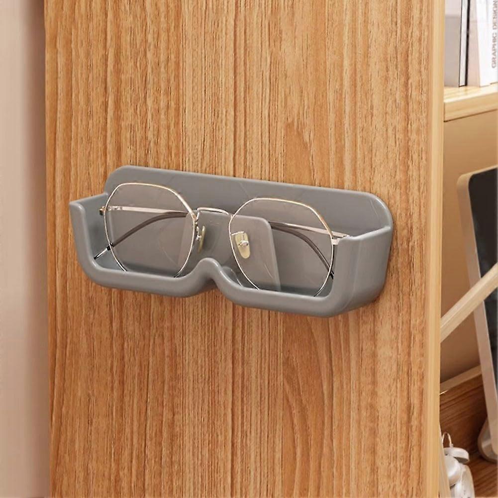 Wall-Mounted Glasses Holder for Reading and Sunglasses, Grey Color, Space-Saving Design for Home Organization