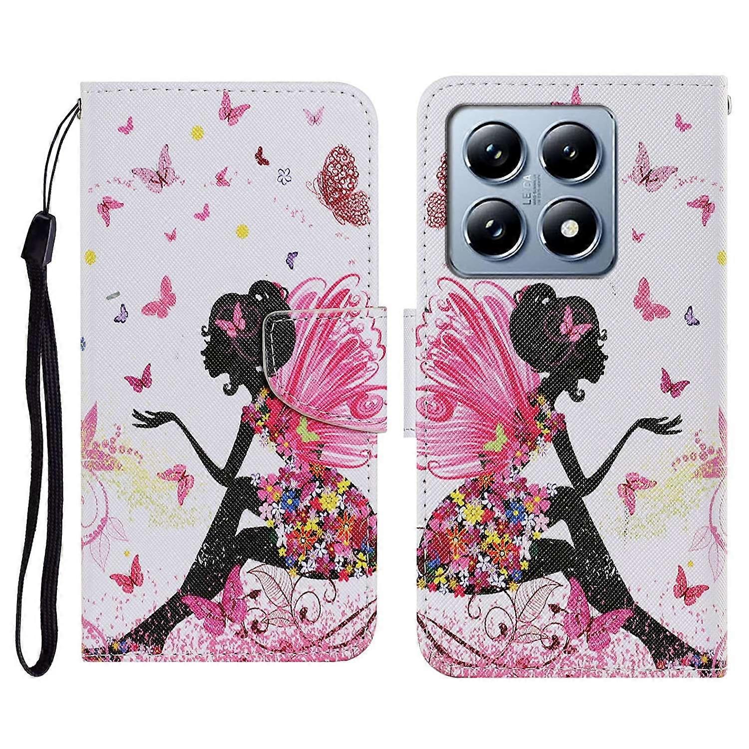 For Xiaomi 14T Case Pattern Printing Protective Leather Folio Phone Cover