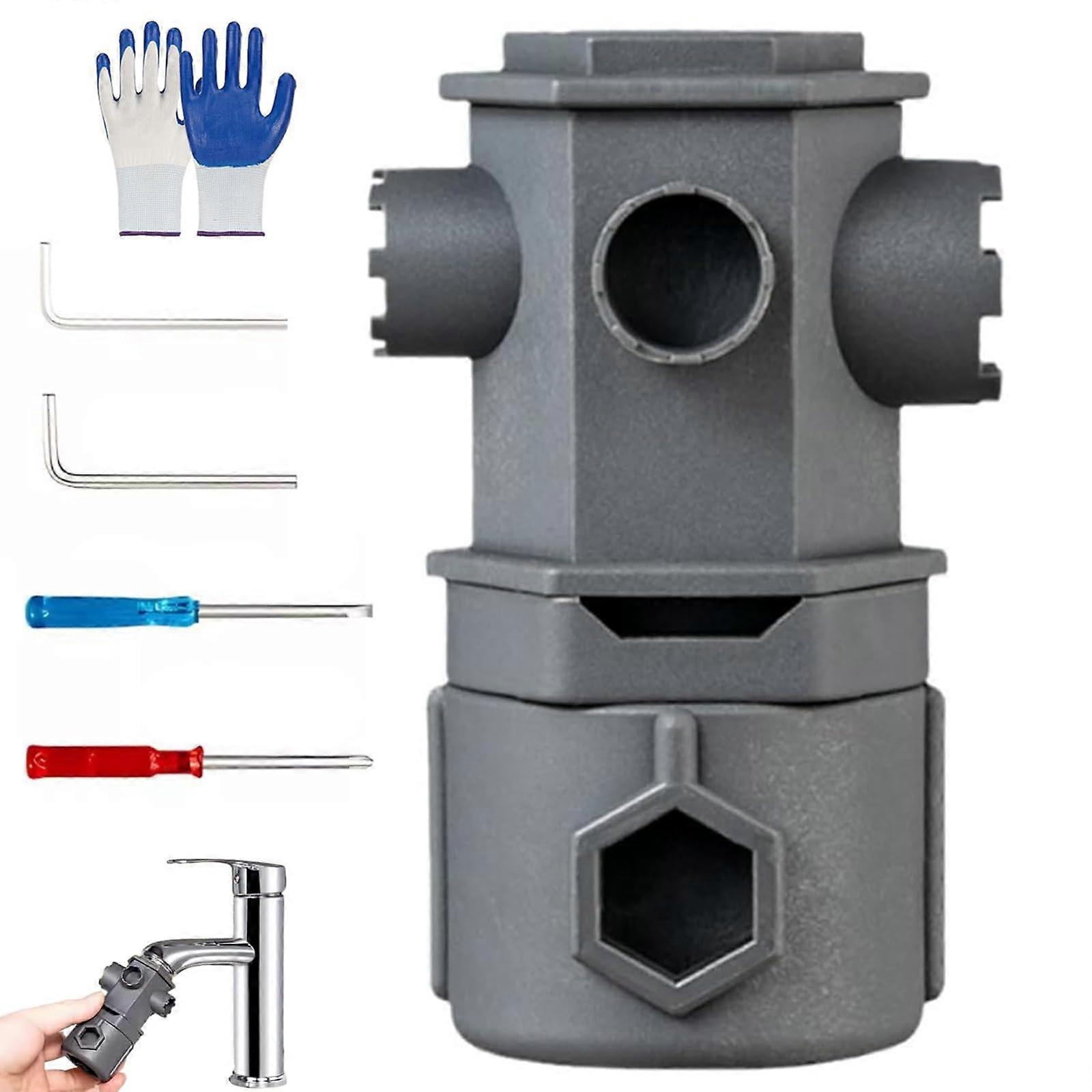 All in One Wrench Tool Set for Taps, 16 in 1 Multifunctional Tap Wrench for Kitchen and Bathroom Assembly and Disassembly