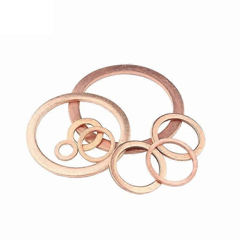DIN7603 M16 Copper Crush Washer Flanged Gasket Seal Ring 10pcs for M4 M5 M6 M8 M10 M12 M13 M14 M16 M18 M20 M22 M24 M26