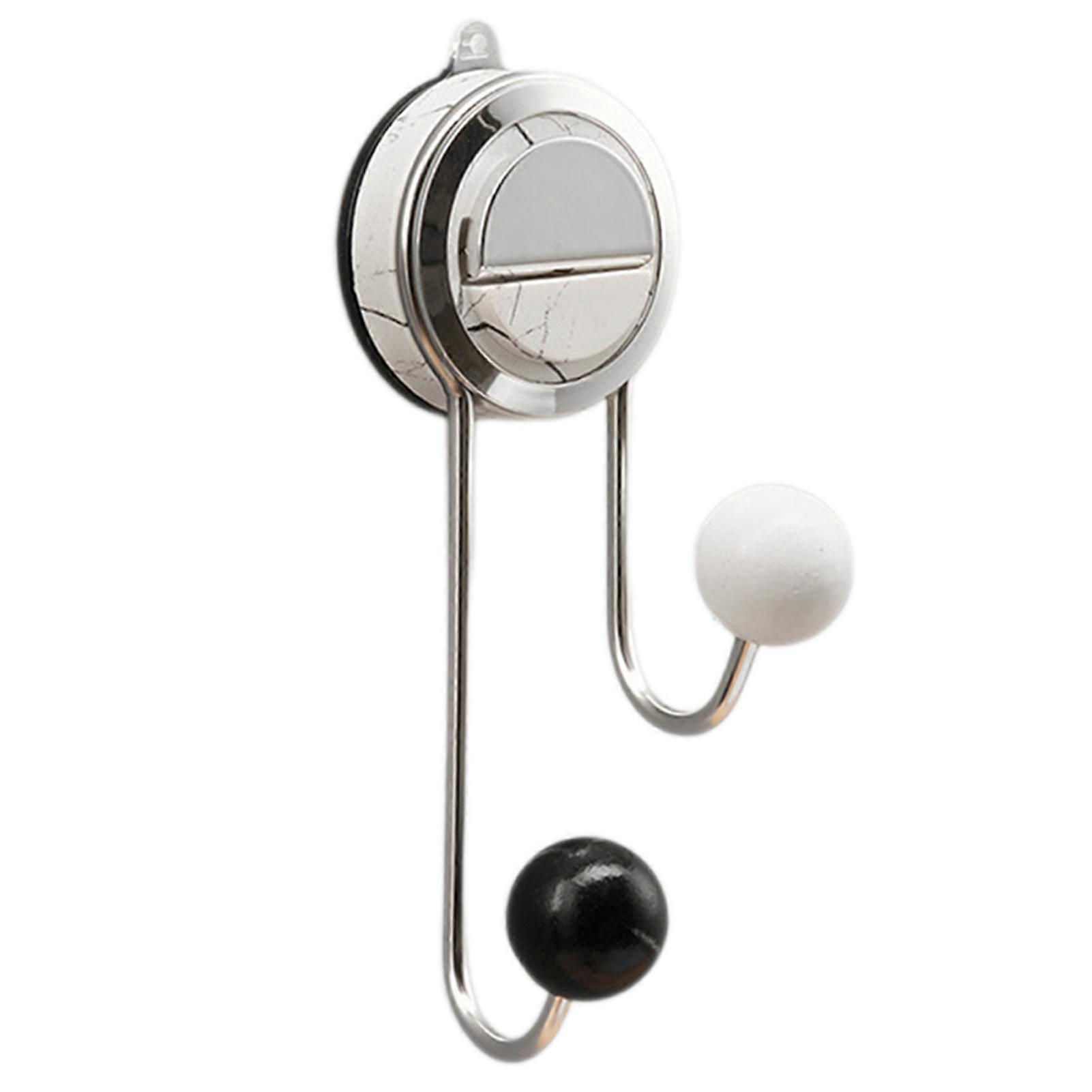 No-Drill Adhesive Suction Cup Hooks for Bathroom & Kitchen, Waterproof Towel & Robe Holder for Tile, Glass & Mirror