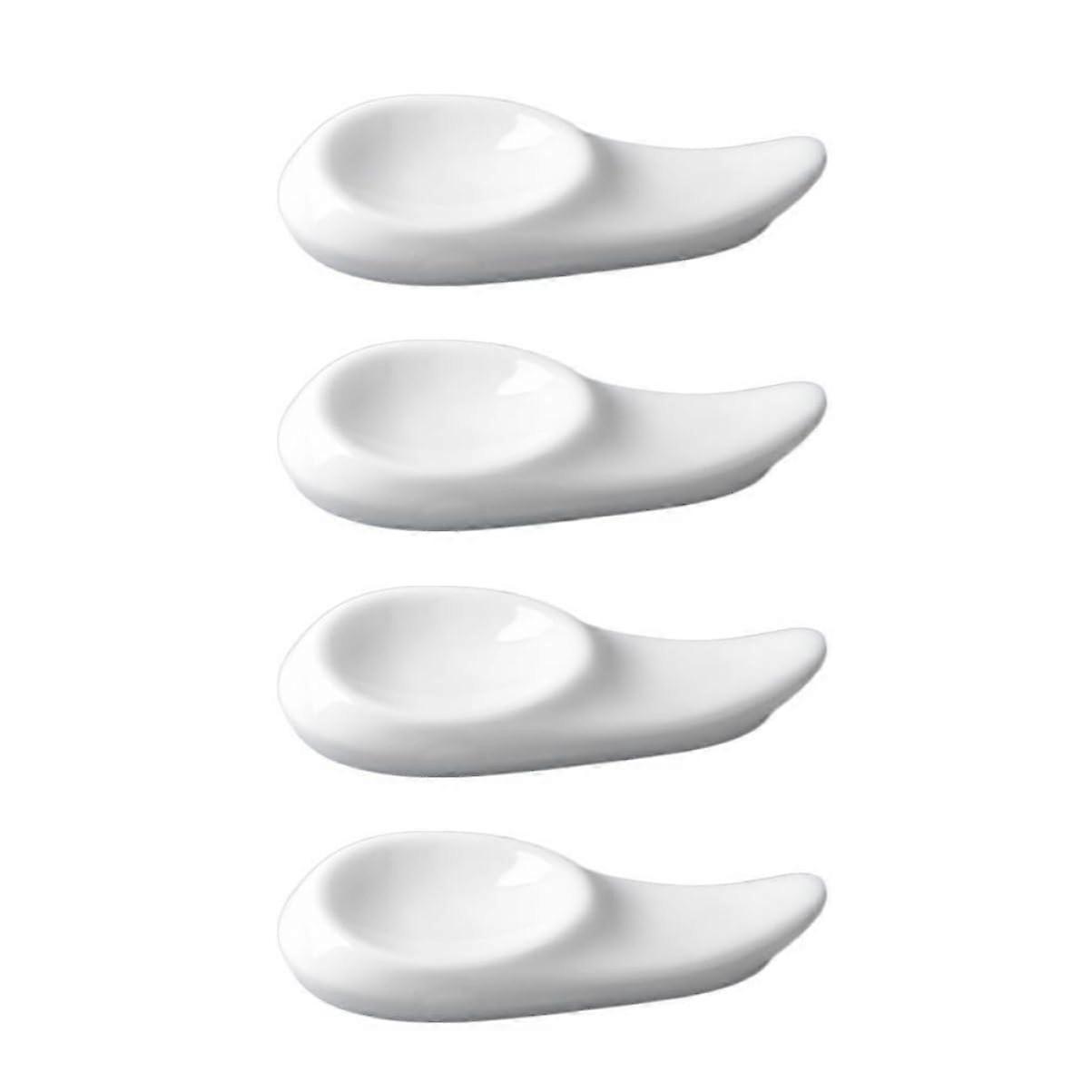 Set of 4 Porcelain Chopsticks Rest and Cutlery Tray – Elegant Holder for Sushi
