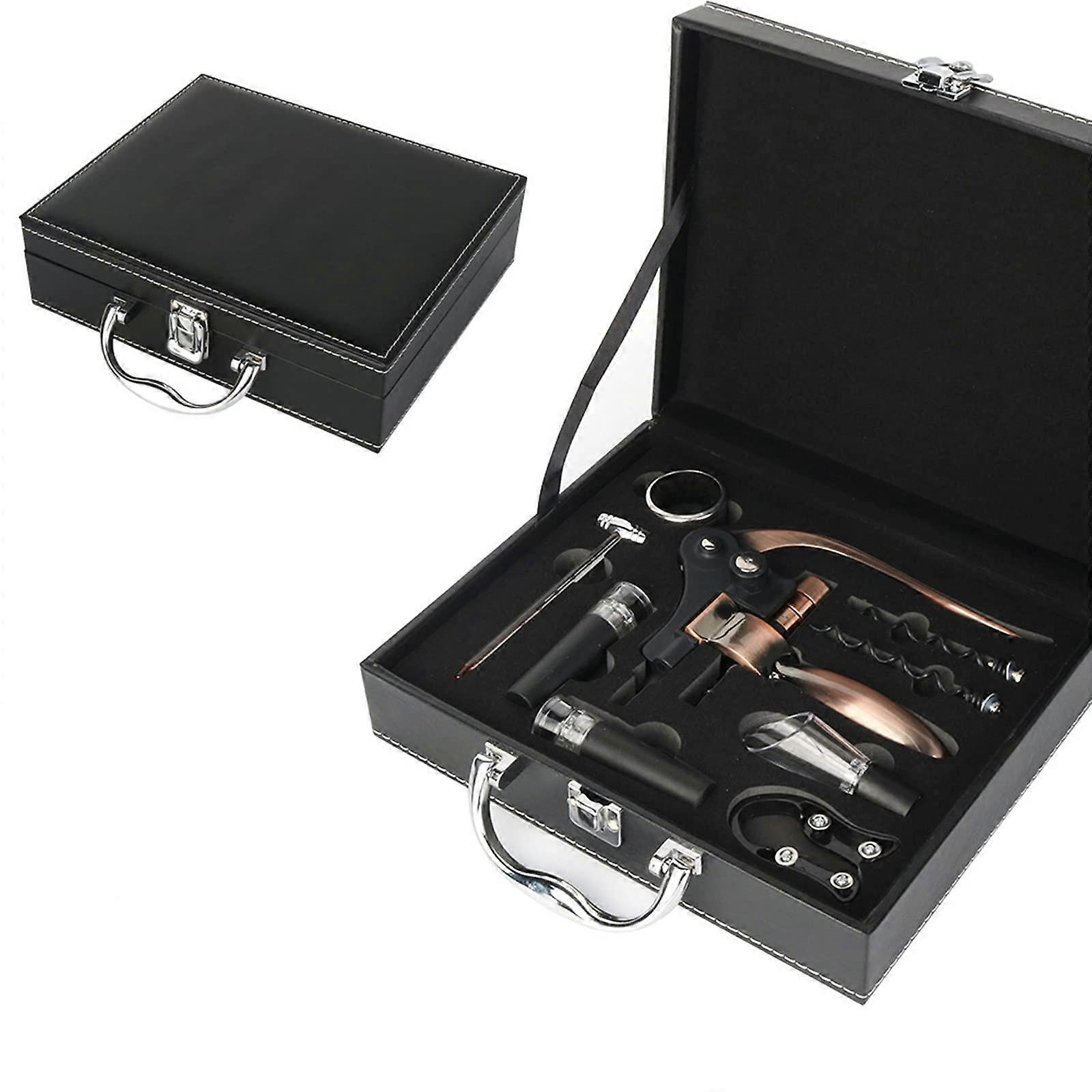 Corkscrew, Corkscrew Set, Vertical Lever Corkscrew Rabbit Style Corkscrew Set, Deluxe Wine Opener Accessories with, Gift Box, BronzeA9