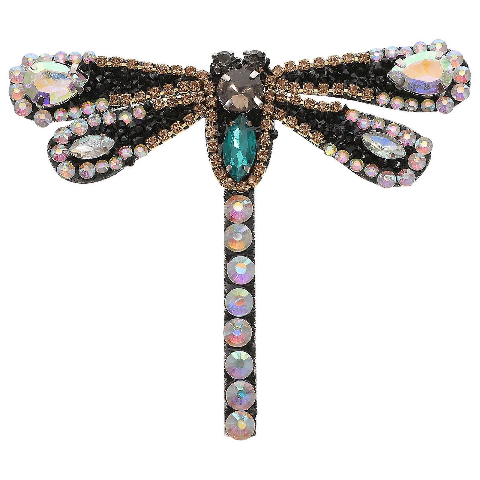 DIY حجر الراين بقع ديكور اليعسوب شارة للملابس قبعة أحذية حقائب طوق أغطية الرأس 8.3 سم × 9.8 سم 1 قطعة