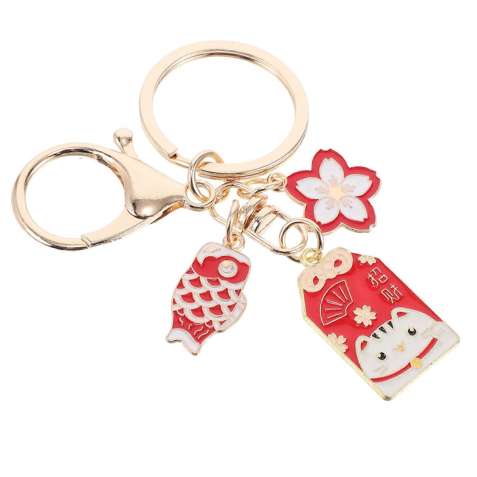 Cherry Blossom Keychain with Craftsmanship and Durable Zinc Alloy Material Multi Color for Decoration
